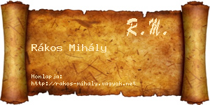 Rákos Mihály névjegykártya